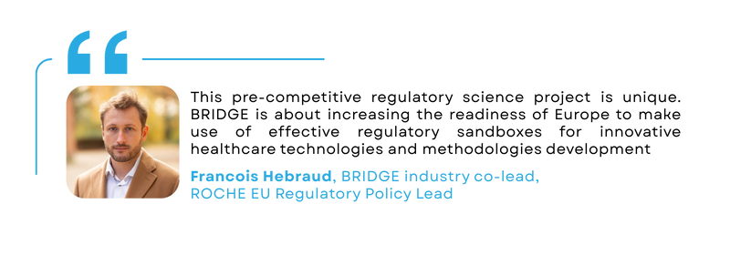 Quote by Francois Hebraud, BRIDGE industry co-lead,  ROCHE EU Regulatory Policy Lead